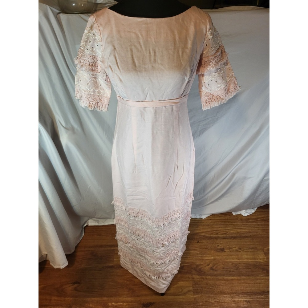 Vintage Pale Pink Mod MCM‎  Lace Long Dress Size Small?